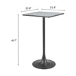 Pemberly Row Modern / Contemporary Metal Bar Table Gray & Bronze