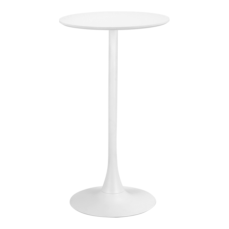 Pemberly Row Modern / Contemporary Metal Bar Table White Finish