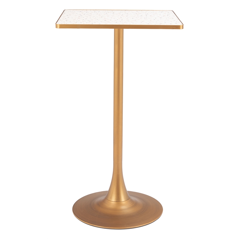 Pemberly Row Modern / Contemporary Metal Bar Table Beige & Gold