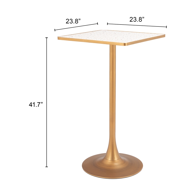 Pemberly Row Modern / Contemporary Metal Bar Table Beige & Gold