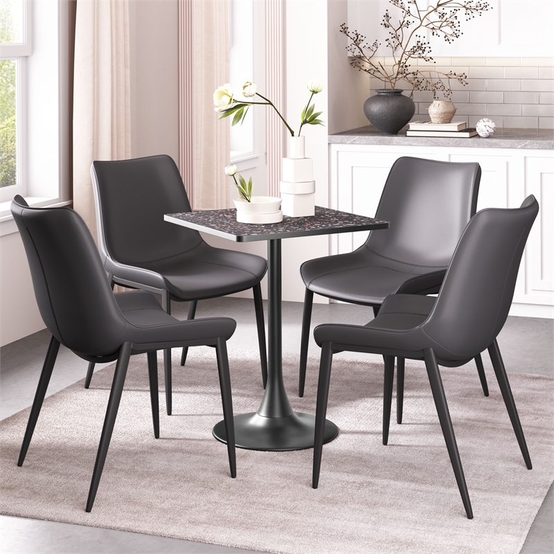 Pemberly Row Modern / Contemporary Metal Bistro Table Black & Bronze