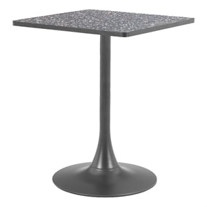 Pemberly Row Modern / Contemporary Metal Bistro Table Black & Bronze