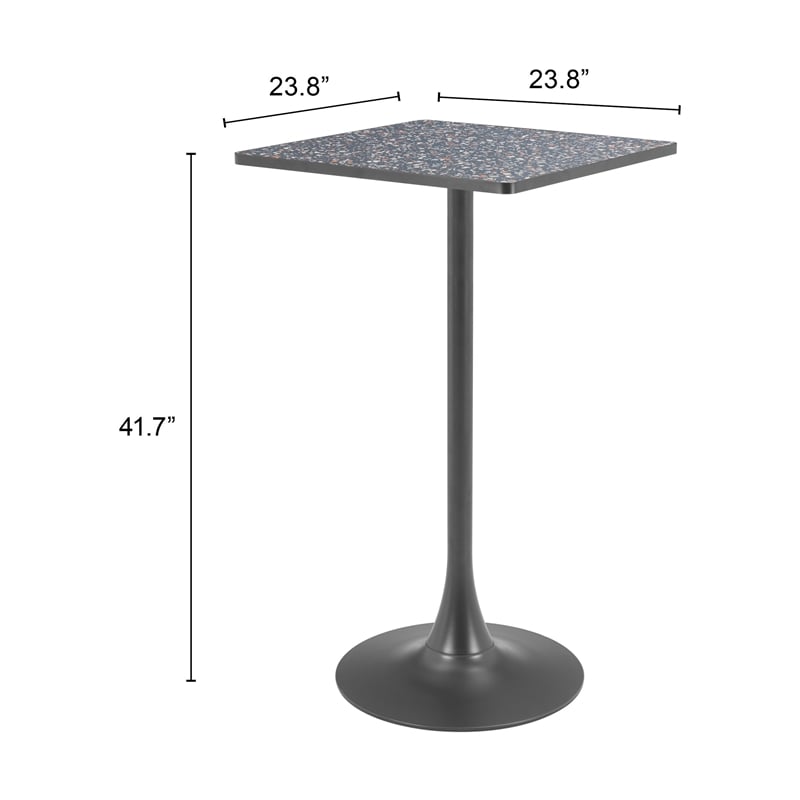 Pemberly Row Modern / Contemporary Metal Bar Table Black & Bronze