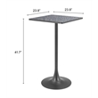 Pemberly Row Modern / Contemporary Metal Bar Table Black & Bronze