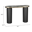 Pemberly Row Engineered Wood/Marble Top Oval Console Table in Multi-Color