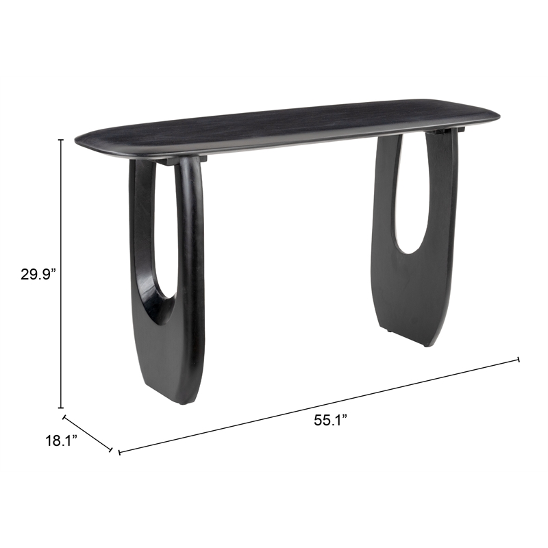 Pemberly Row Modern / Contemporary Wood Console Table Black Finish