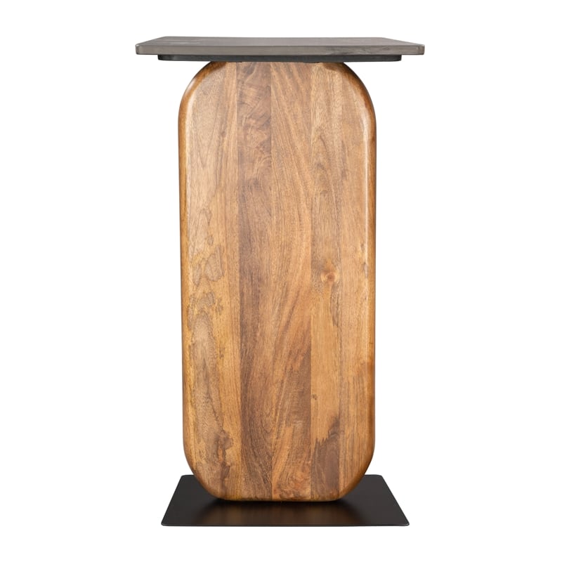 Pemberly Row Natural Marble Top Rectangular Console Table in Multi-Color