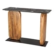 Pemberly Row Natural Marble Top Rectangular Console Table in Multi-Color
