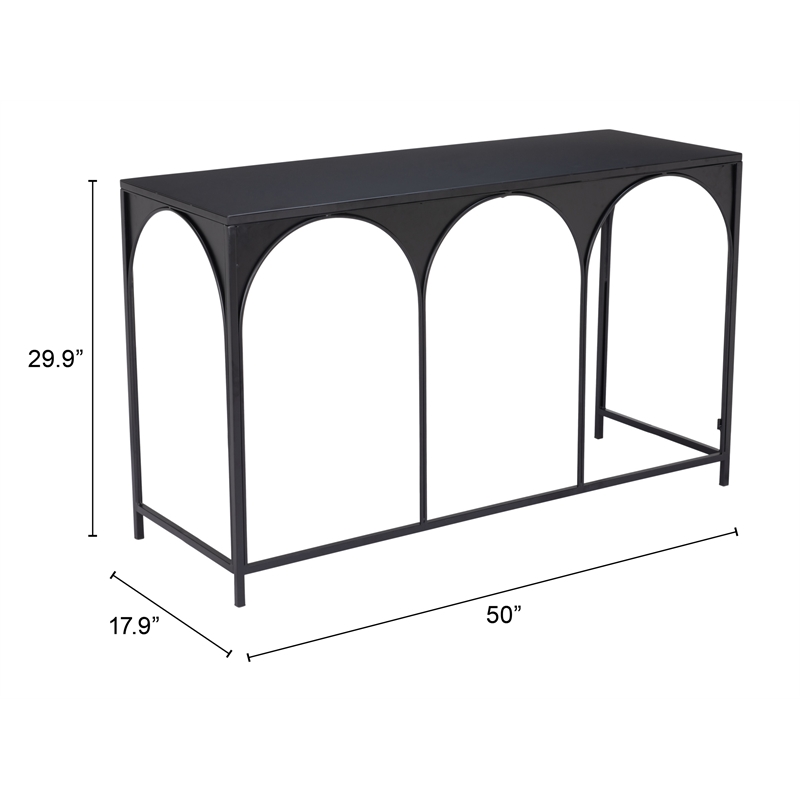 Pemberly Row Modern / Contemporary Metal Console Table Black