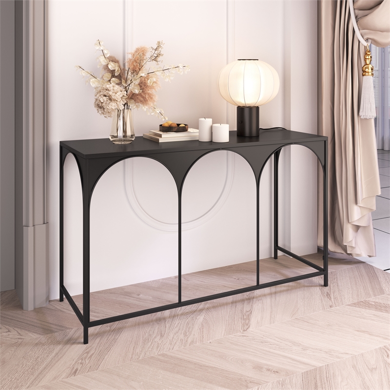 Pemberly Row Modern / Contemporary Metal Console Table Black