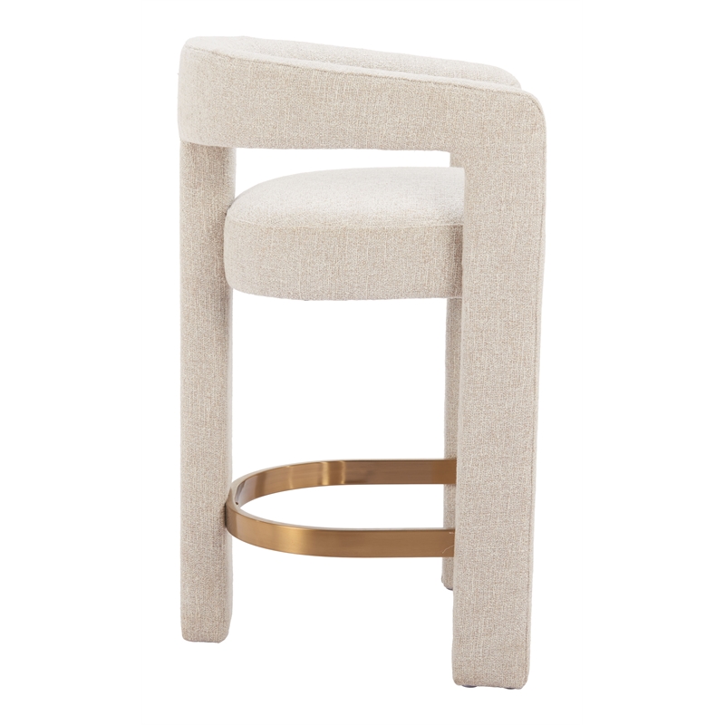 Pemberly Row Contemporary Engineered Wood Counter Stool Beige