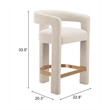 Pemberly Row Contemporary Engineered Wood Counter Stool Beige