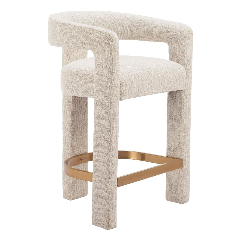 Pemberly Row Contemporary Engineered Wood Counter Stool Beige