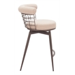 Pemberly Row Contemporary Swivel Counter Stool Beige & Brown
