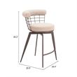 Pemberly Row Contemporary Swivel Counter Stool Beige & Brown