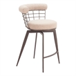 Pemberly Row Contemporary Swivel Counter Stool Beige & Brown