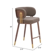 Pemberly Row Contemporary Engineered Wood Brew Counter Stool Brown & Walnut