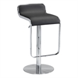 Pemberly Row Contemporary Plush Faux Leather Upholstered Barstool in Black