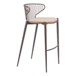 Pemberly Row Contemporary Assembled Metal Barstool Taupe & Brown