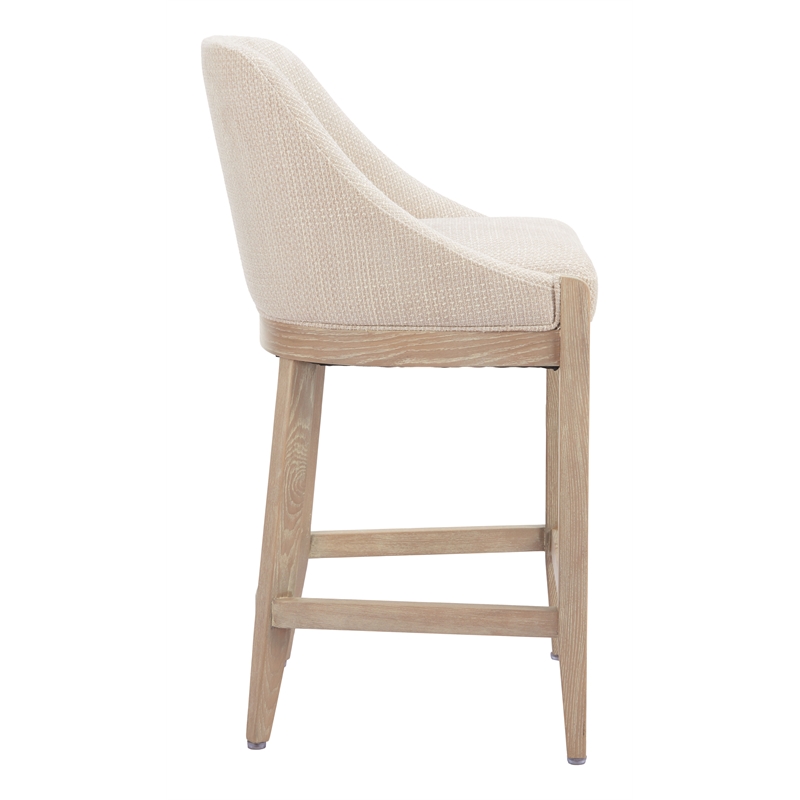 Pemberly Row Contemporary Engineered Wood Counter Stool Beige