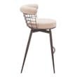 Pemberly Row Contemporary Metal Swivel Barstool Beige & Brown