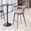 Pemberly Row Contemporary Metal Swivel Barstool Beige & Brown