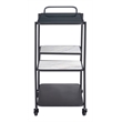Pemberly Row Modern / Contemporary Metal Bar Cart Black Finish