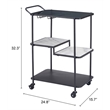 Pemberly Row Modern / Contemporary Metal Bar Cart Black Finish