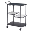 Pemberly Row Modern / Contemporary Metal Bar Cart Black Finish