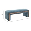 Pemberly Row Contemporary Assembled Engineered Wood Bench Blue