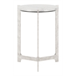 Pemberly Row Contemporary Aluminum Side Table White & Silver