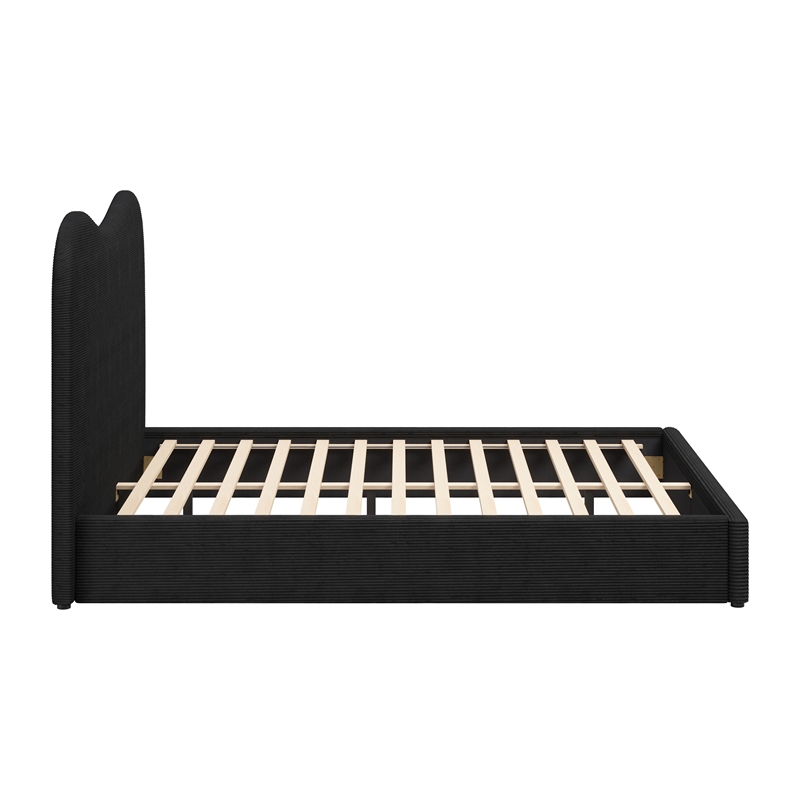 Pemberly Row Modern / Contemporary Wood Queen Bed Black Finish
