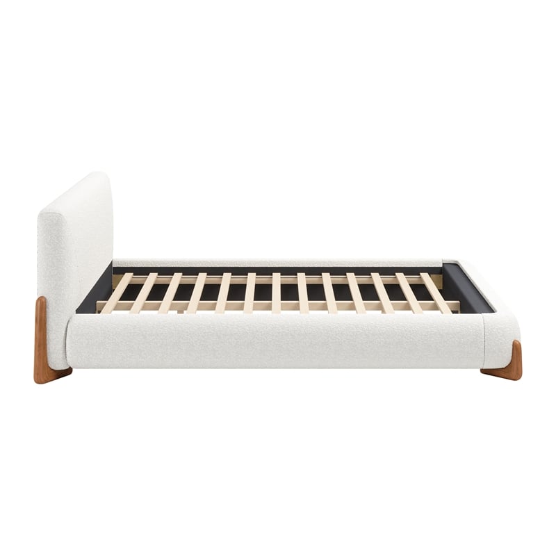 Pemberly Row Modern / Contemporary Wood Queen Bed Ivory Finish