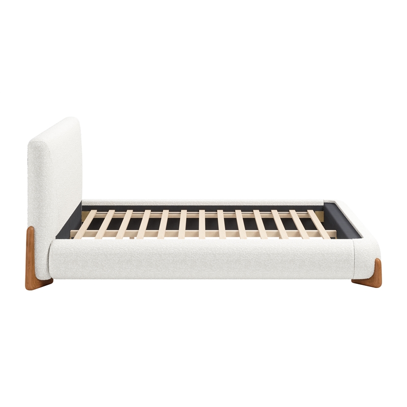 Pemberly Row Modern / Contemporary Wood Queen Bed Ivory Finish