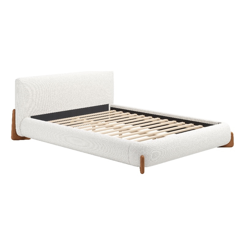 Pemberly Row Modern / Contemporary Wood Queen Bed Ivory Finish