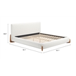 Pemberly Row Modern / Contemporary Wood King Bed Ivory Finish
