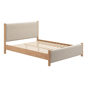 Pemberly Row Contemporary Engineered Wood Queen Bed Beige & Natural