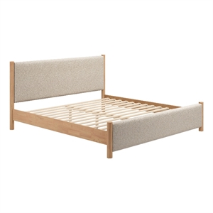 Pemberly Row Contemporary Engineered Wood King Bed Beige & Natural