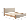 Pemberly Row Contemporary Engineered Wood King Bed Beige & Natural