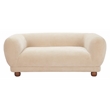 Pemberly Row Contemporary Corduroy Fabric Upholstered Loveseat in Taupe