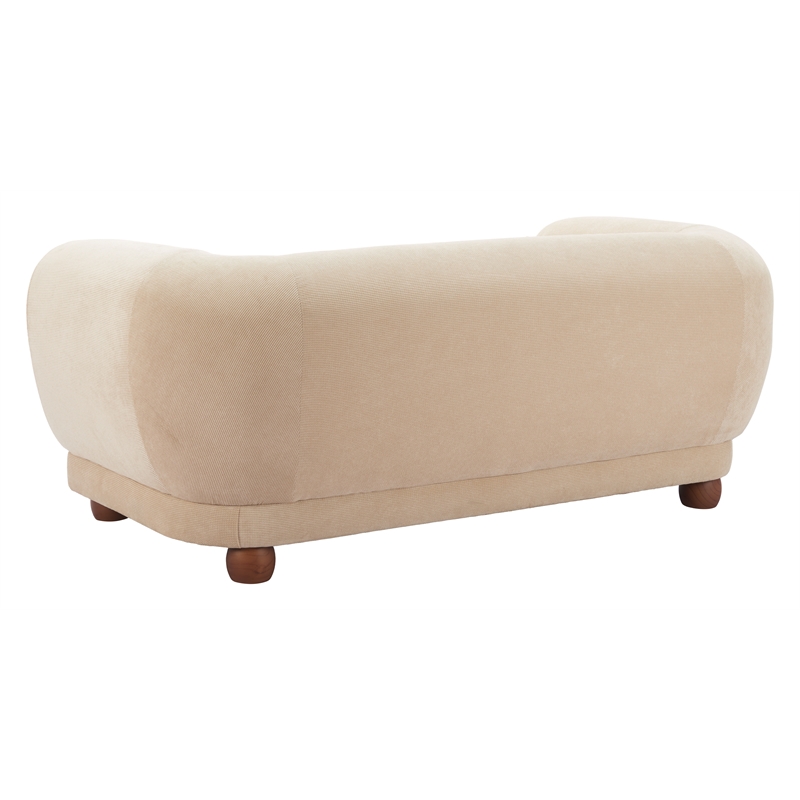 Pemberly Row Contemporary Corduroy Fabric Upholstered Loveseat in Taupe