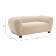 Pemberly Row Contemporary Corduroy Fabric Upholstered Loveseat in Taupe