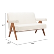Pemberly Row Modern / Contemporary Solid Wood Loveseat Ivory