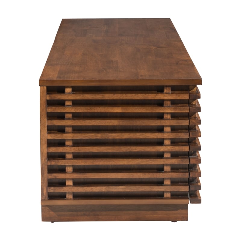 Pemberly Row Contemporary Wood Wide Entertainment Stand Walnut