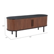 Pemberly Row Contemporary Entertainment Stand Black & Walnut