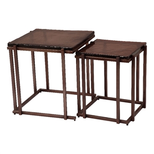 Pemberly Row Contemporary Metal Nesting Tables (2-Piece) Bronze