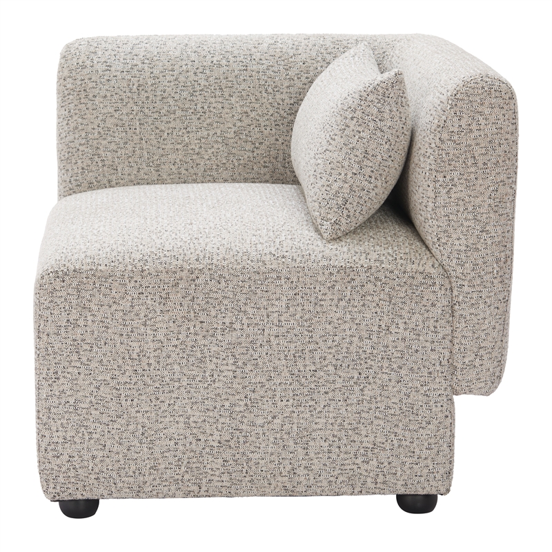 Pemberly Row Contemporary Assembled Wood Corner Chair Dune Greige