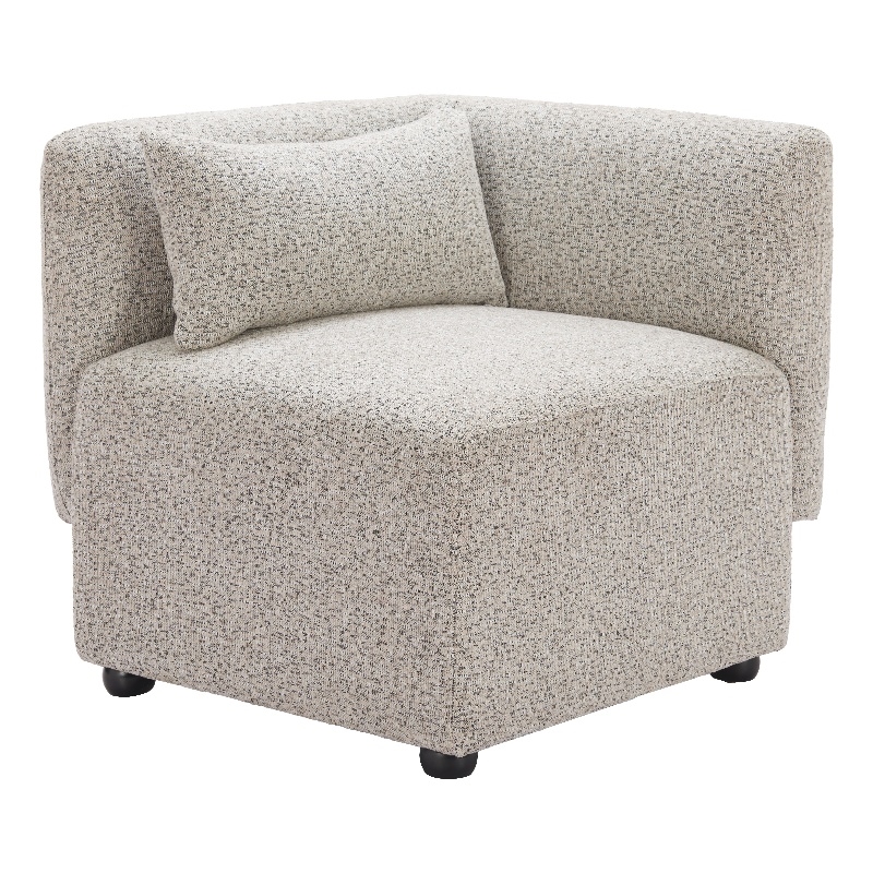 Pemberly Row Contemporary Assembled Wood Corner Chair Dune Greige