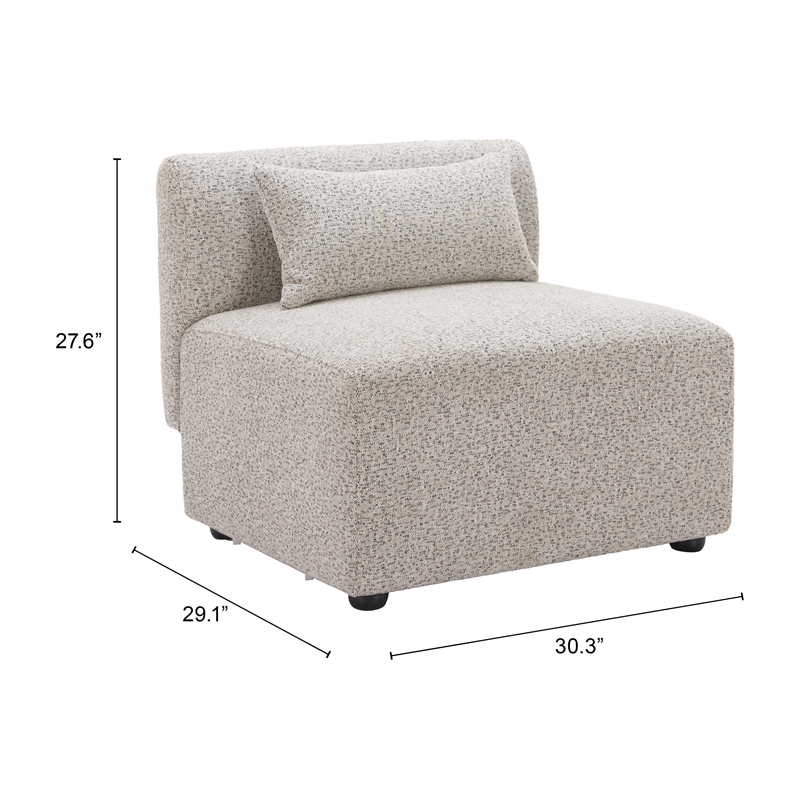 Pemberly Row Contemporary Assembled Wood Middle Chair Dune Greige