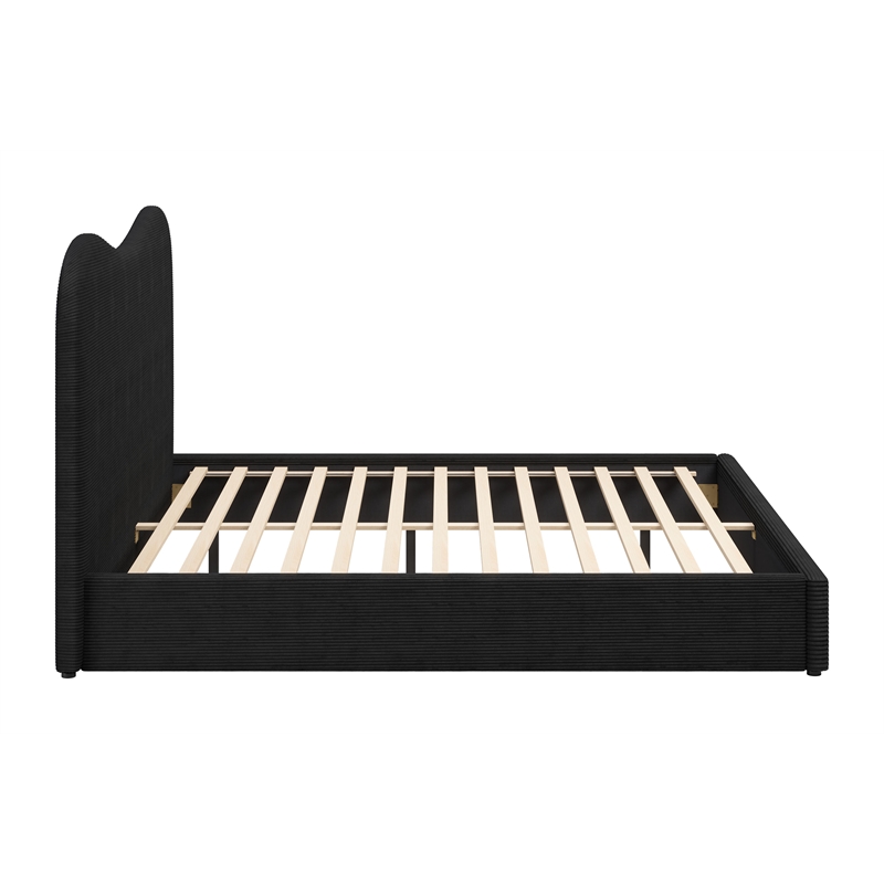 Pemberly Row Modern / Contemporary Wood King Wood Bed Black Finish
